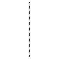 Black and white stripes paper cocktail straw
