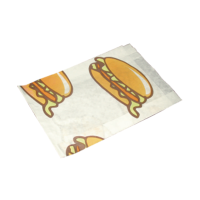 Sac papier ingraissable décor burger    H220mm