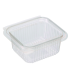 Rectangular PLA clear box with hinged lid  126x117mm H56mm 370ml