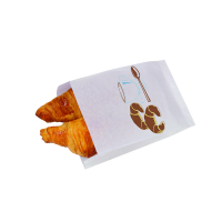 White paper bag with croissant design