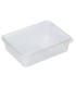 Flat rectangular PLA clear box with hinged lid 217x167mm H55mm 1500ml