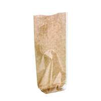 Transparent bag with kraft cardboard bottom