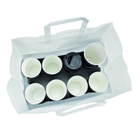 White cardboard take-away tray/insert for 8 cups    H170mm