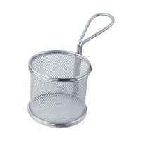 Mini round metal fryer basket