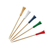 Bamboo skewer assorted colours golf tee design