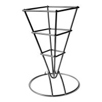 Square black metal cone basket    H170mm