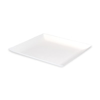 Assiette carrée blanche en pulpe "BioNChic"  160x160mm