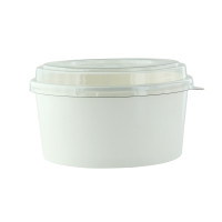 Combo "Buckaty" round white cardboard salad bowl and PET lid   H69mm 750ml