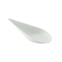 Mini teardrop-shaped white sugarcane fibre dish  105x52mm H30mm