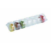 Plastic PET voor macarons met clip sluiting 213x62mm H23mm