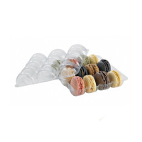Plastic PET voor macarons met sluiting 150x138mm H23mm