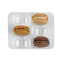 Plastic PET voor macarons met clip sluiting 118x100mm H23mm