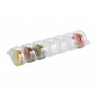 Plastic PET voor macarons met clip sluiting 213x62mm H23mm