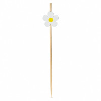 Bamboe prikker met witte madeliefbloem  H105mm