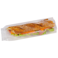 Transparent PP sadwich bag with red border  100x340mm H40mm