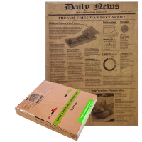 Greaseproof kraft paper with newsprint design in dispenser box  350x270mm
