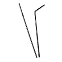 Flexible black PP plastic straw  H240mm
