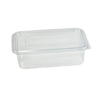 Rectangular clear PET box with hinged lid