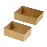 Brown cardboard pastry box without lid 140x100mm H48mm
