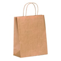 Kraft brown paper carrier bag with twisted handles 220x100mm H290mm