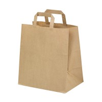 Kraft brown recycled paper carrier bag 260x140mm H320mm