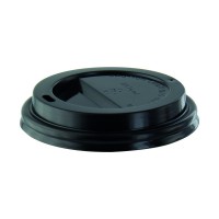 Black PS plastic coffee cup lid with hole  H20mm