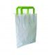 Papieren zak wit met groen gerecyclede handvaten    H280mm