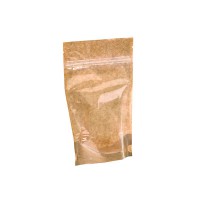 Kraft/transparent pocket bag with zip closure    H220mm