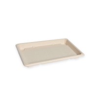 "Itto" pulp fiber sushi tray with clear PS lid  167x117mm H40mm