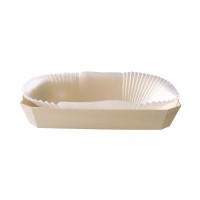 "Romeo" wooden baking mould with paper liner  186x115mm H39mm 600ml