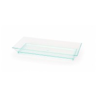 Elément de plateau réemployable plastique vert transparent "Klarity"  130x62mm