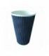 "Rippley" black rippled wall coffee cup   H136mm 450ml