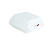 Mini white cardboard burger box  70x70mm H50mm