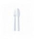 "Firstclass" transparent PS plastic cutlery kit 2/1: knife fork, transparent wrap