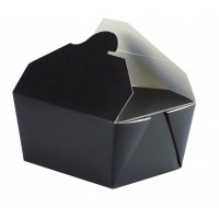 Black cardboard meal box 650ml 130x105mm H65mm