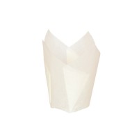 Caissette de cuisson forme tulipe en papier blanc siliconé   H80mm