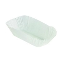 Oval white greasproof paper baking case  105x40mm H25mm