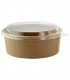 Combo "Buckaty" round kraft cardboard salad bowl and PET lid   H54mm 1050ml