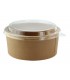 Combo "Buckaty" round kraft cardboard salad bowl and PET lid   H50mm 550ml