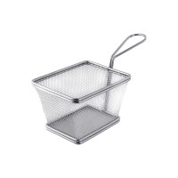 Mini rectangular metal fryer basket