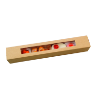 Boîte repas large carton brun avec fenêtre "Plumier" 60 x 9 x 9 cm