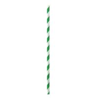 Papieren rietje cocktail groen wit 0,60 x 0,60 x 14,50cm